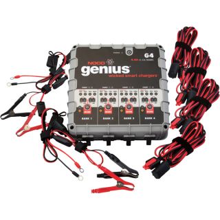 Genius Multipurpose 4 Bank Battery Charger   6V/12V, 4.4 Amp, Model G4
