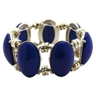 Womens Fashion Stretch Bracelet   Silver/Blue