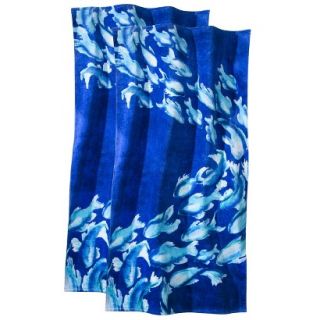 Blue Fish Beach Towel   2 pack
