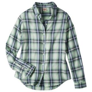 Mossimo Supply Co. Juniors Long Sleeve Button Down Shirt   Picnic Green XS(1)