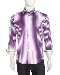 Mr. Balik Bengal Striped Dress Shirt, Purple/White