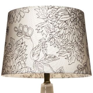 Threshold Floral Toile Stitch Lamp Shade   Gray Large