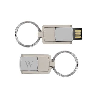 Personalized USB Key Ring, Silver, Mens