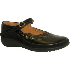 Naot Womens Rahina Black Madras Black Suede Shoes, Size 40 M   11038 824