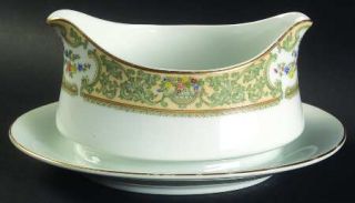 Mikasa Summer Bouquet Gravy Boat with Attached Underplate, Fine China Dinnerware
