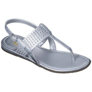 Girls Rachel Shoes Jordan Thong Sandals   Silver 12