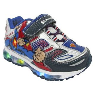 Toddler Boys Superman Light Up Sneakers   Silver 8