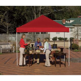 ShelterLogic Pop Up Canopy   10ft.L x 10ft.W, Open Top, Straight Leg, Red,