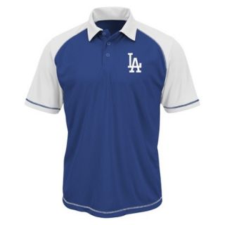 MLB Mens Los Angeles Dodgers Synthetic Polo T Shirt   Blue/White (M)