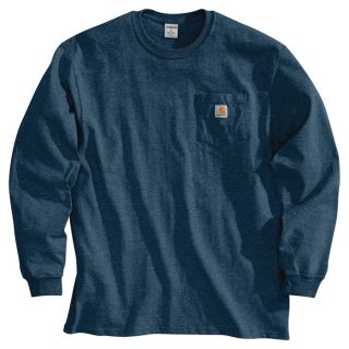 Carhartt Workwear Long Sleeve Pocket T Shirt   Navy, Small, Regular Style,