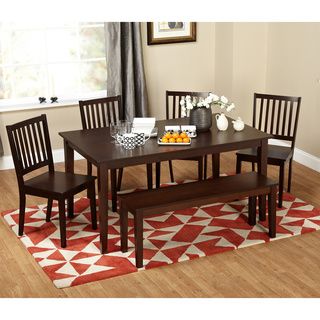 Tms Shaker Espresso 6 piece Dining Table Set With Bench Espresso Size 6 Piece Sets