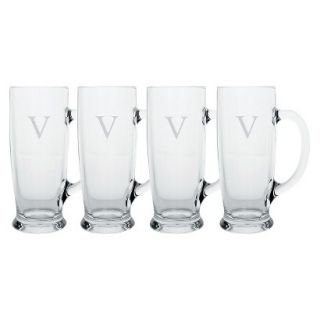 Personalized Monogram Craft Beer Mug Set of 4   V