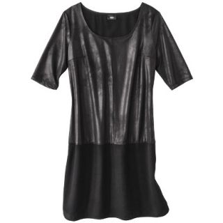Mossimo Womens Short Sleeve Shift Dress   Black Foil XS
