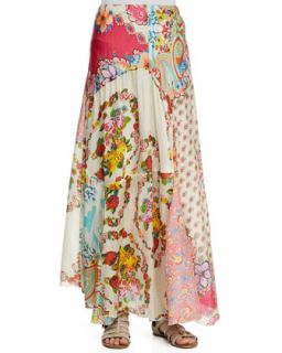 Womens Georgette Mixed Floral Print Maxi Skirt   Johnny Was