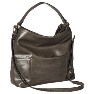 Merona Slouchy Hobo Handbag with Removable Strap   Gray