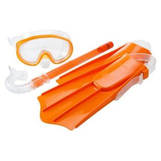 Speedo Kids Discovery Mask, Snorkel & Fin Set Orange   Small / Medium