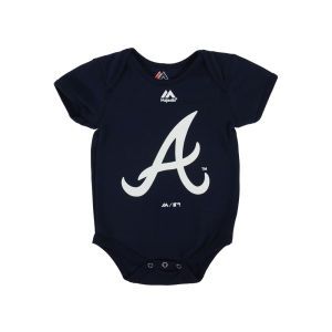 Atlanta Braves Majestic MLB Newborn Primary Logo Creeper