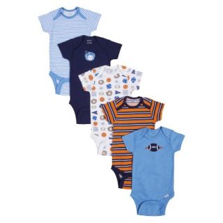 Gerber Onesies Newborn Boys 5 Pack Onesies   Blue/Orange 6 9 M