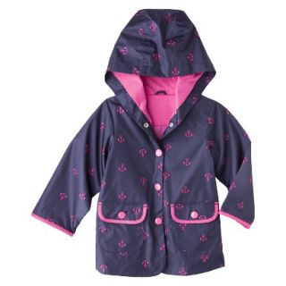 Just One You by Carters Infant Toddler Girls Anchor Raincoat   Navy 4T