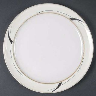 Denby Langley Oyster Strands Tea Plate, Fine China Dinnerware   Black & White Ar