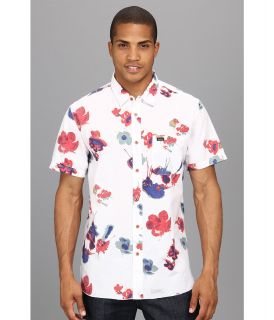 RVCA Poppy Field S/S Woven Shirt Mens Short Sleeve Button Up (Beige)