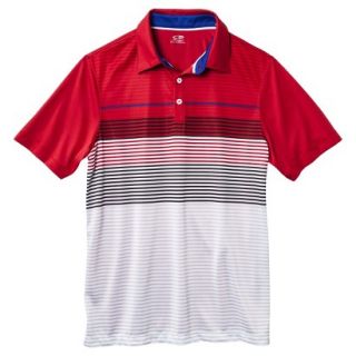 Mens Golf Polo Stripe   Red XXXL