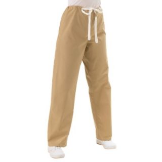 Medline Unisex Reversible Scrub Pants with Drawstring   Khaki (Large)