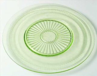 Anchor Hocking Roulette Green Sandwich Plate   Green, Depression Glass