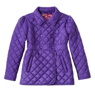 Dollhouse Infant Toddler Girls Quilted Trench Coat   Purple 3T