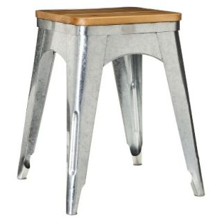 Accent Stool Threshold Nautical Galvanized Accent Stool   Silver