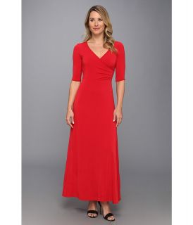 Christin Michaels Ali 3/4 Sleeve Wrap Dress Womens Dress (Red)