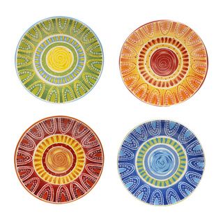 Certified International Hand painted Tapas 11.25 inch Assorted Ceramic Dinner Plates (set Of 4)