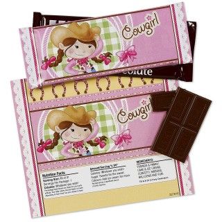 Pink Cowgirl Large Candy Bar Wrappers