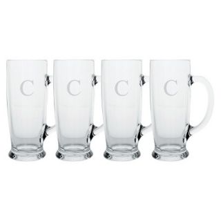 Personalized Monogram Craft Beer Mug Set of 4   C