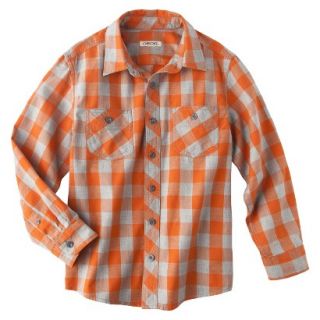 Boys Button Down Shirt   Luau Orange XS