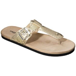Womens T Strap Sandal   Metallic Gold 8