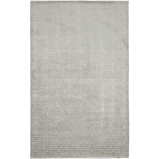 Hand knotted Mirage Silver Viscose Rug (6 X 9)