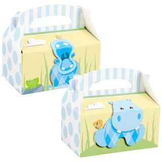 Hippo Blue Empty Favor Boxes