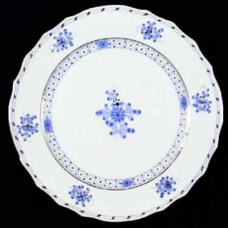 Herend Blue Garden (Wb) Dinner Plate, Fine China Dinnerware   Blue, White & Gold