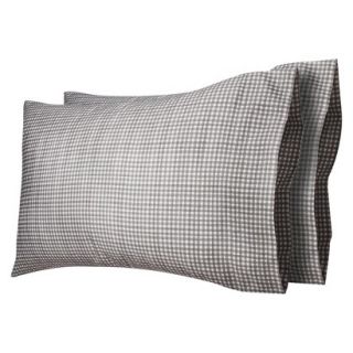 Threshold 325 Thread Count Organic Cotton Pillowcase Set   Gray Check (Standard)