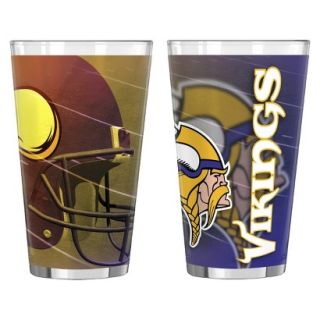 Boelter Brands NFL 2 Pack Minnesota Vikings Shadow Style Pint Glass  