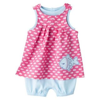 Just One YouMade by Carters Newborn Girls Romper Set   Pink/Turquoise 24 M