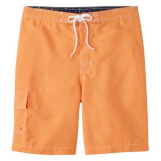Merona Mens 9 Solid Board Shorts   Orange M