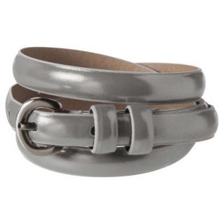 Merona Silver Metallic Skinny Belt   L