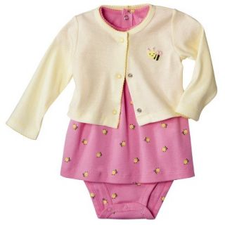 Just One YouMade by Carters Newborn Girls 3 Piece Dress Set   Pink Bee NB