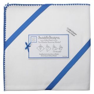 Swaddle Designs Organic Ultimate Receiving Blanket   Ivory with Skipper Trim
