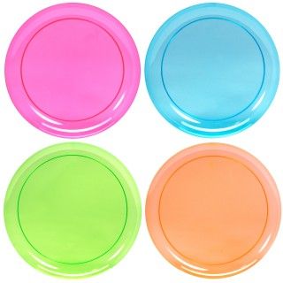 Neon Plastic Dessert Plates Assorted