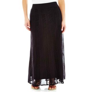 St. Johns Bay Crinkle Peasant Skirt   Petite, Black