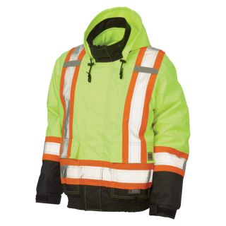 Work King 3 in 1 High Visibility Bomber Jacket   Green, 2XL, Model S41321