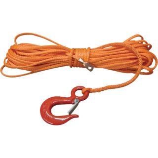 Portable Winch ATV Winch Line with Splice Hooks   3/16 Inch x 50ft., Model PCA 